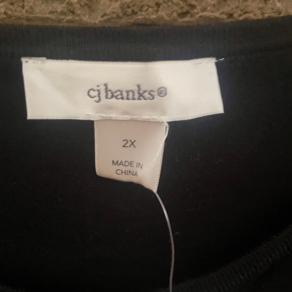 CJ Banks Black Knit Top - Picture 4 of 5